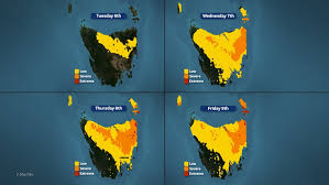 VIDEO: A severe heatwave is crossing Tasmania. | Damaging winds to sweep Tasmania on Saturday aft…