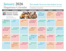 Your Happiness Calendar for January 2026 | Your Happiness Calendar for Educators for January 2026…