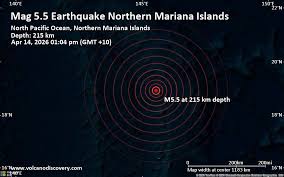 Magnitude 5.5 earthquake strikes near Agrihan Village, Agrihan Island, Northern Islands, Northern…