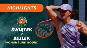 Watch Roland Garros – French Open Tennis – Season 2026 – Round 2: Swiatek v Bejlek | Match Highli…
