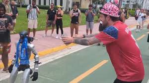 Norway Fan Tries and Fails to Get Robot to Perform Viking Row | The items fans are prohibited fro…